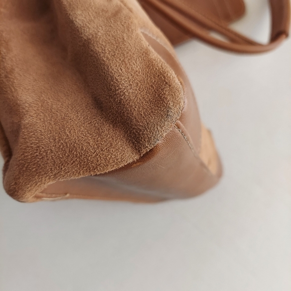 Minicci Faux Suede Leather Shoulder Tan Bag - Picture 12 of 16